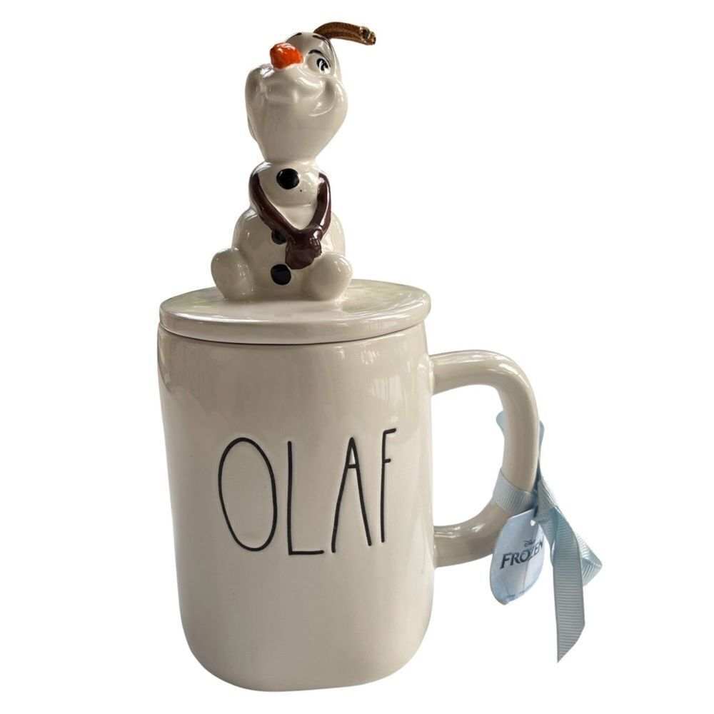 Rae Dunn OLAF Disney Frozen Olaf Figural Topper Mug Christmas Rare NWT